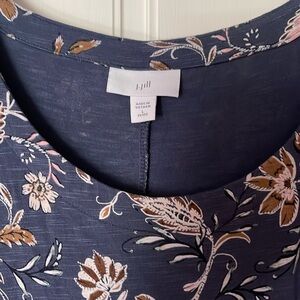 J Jill Dress, size L petite, blue floral print